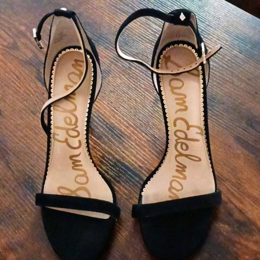 Sam Edelman Ariella Ankle Strap Sandal, US 8M Black Suede